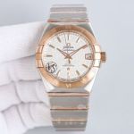 OMEGA Constellation Solid Stainless Steel 904L 38mm Two-tone Rose Gold Strap Watch